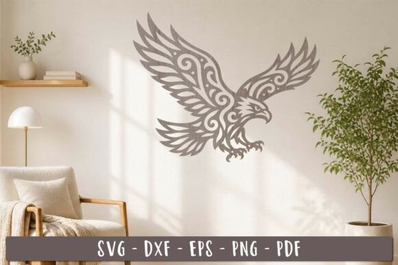 Download Flying Eagle Wall Decor SVG Laser Cut - Premium Resources