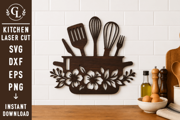 Download Kitchen Wall Decor SVG Laser Cut File - Premium Bundle